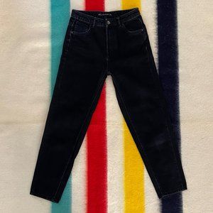 Zara women's high waisted tapered vintage look mom jeans